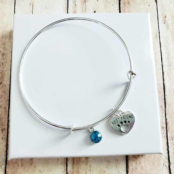 Best Friend Paw Print Charm Bracelet - Picture 4 of 11